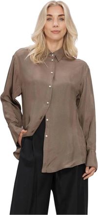 R&oacute;he Relaxed Shaped Shirt - Dames - Blouses & Shirts - Bruin - Maat: S
