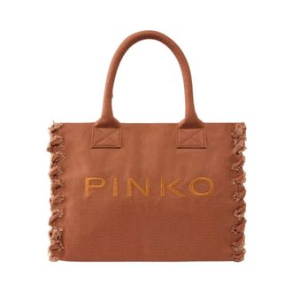 Pinko Tote Bags, female, Brown, Size: ONE SIZE Beach Shopper