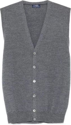 Barba Grijze Gebreide Vest Aw 25 - Heren - Vesten - Grijs - 2XL - Truien & Vesten