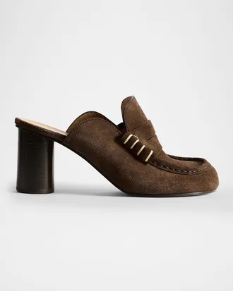 J.W.Anderson 70mm Suede Loafer Mules