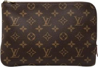 Louis Vuitton Pre-owned Clutches, female, Brown, Size: ONE SIZE Pre-owned Etui Voyag