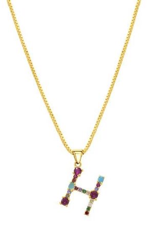 Adornia CZ Initial Pendant Necklace in Gold-H at Nordstrom Rack