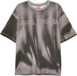 Diesel Tie-Dye Graphic T-Shirt - Heren - T-shirts - Grijs - M - Tops