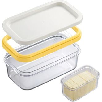 OEM Mantequera De Pl&aacute;stico Transparente Con Tapa Y Rejilla De Corte Integrada Para Almacenar Mantequilla - Crezuo