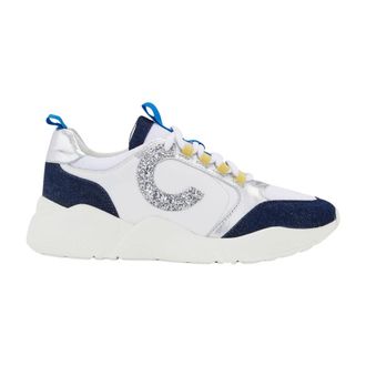 Cosmoparis Schoenen, Dames, Veelkleurig, 36 EU, Denim, Denim Glitter Sneakers voor Trendy Look