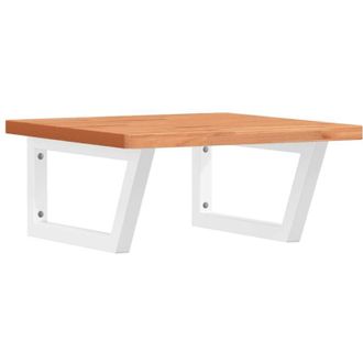 vidaXL Vidaxl - Estante De Lavabo De Pared De Acero Y Madera Maciza De Haya