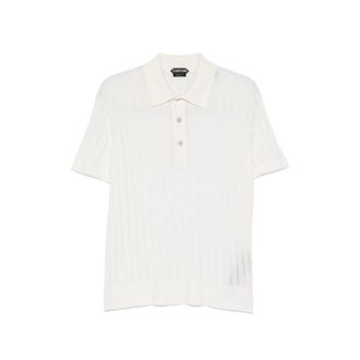 Tom Ford Ribbed-knit Short-sleeve Polo Shirt