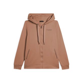 Freddy Felpa sportiva da donna cappuccio e zip con strass bicolore