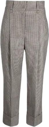 Brunello Cucinelli Bruenllo Cucinelli Brown Check High Waisted Trousers Size XS