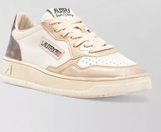 Autry vintage low woman metallic leather sneakers