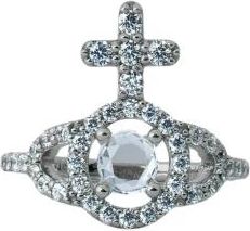 Vivienne Westwood Olympia Ring - Dames - Ringen - Grijs - M - Leer - Accessoires