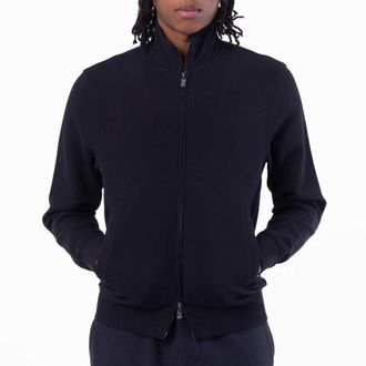 Emporio Armani Waffle Jersey Full-Zip Sweatshirt
