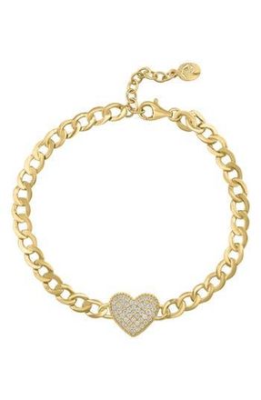 Effy Pav&eacute; Diamond Heart Bracelet in Gold at Nordstrom Rack, Size 7.5
