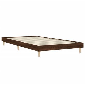 vidaXL Bed Frame without Mattress Brown Oak 90x200 cm Engineered Wood Vidaxl