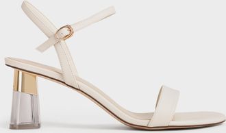 Charles & Keith Oleana Clear Trapeze Heel Sandals
