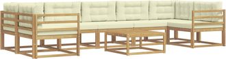 vidaXL Conjunto De Sof&aacute;s De Exterior 6 Uds. Blanco Y Crema Vidaxl