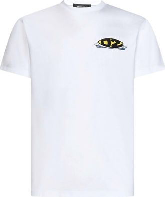 Dsquared2 Mens Cotton Jersey Crewneck T-Shirt In White