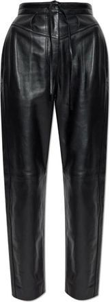 Iro Piper broek - Dames - Leren Broeken - Zwart - M - Leer - Broeken