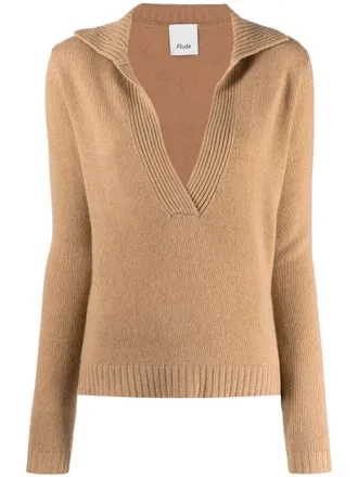 Allude V-neck cashmere jumper - Neutrals