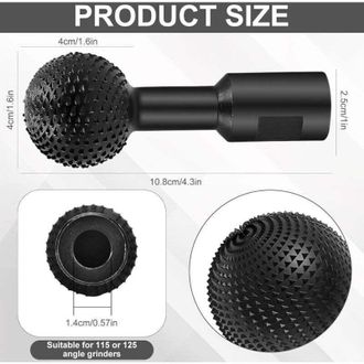 OEM Fresa Esf&eacute;rica Rotativa Para Carpinter&iacute;a De 40 Mm, Broca De 14 Mm Para Tallado Y Pulido De Madera, Para Amoladora Angular De 115/125 Mm - 1 Unidad -cr