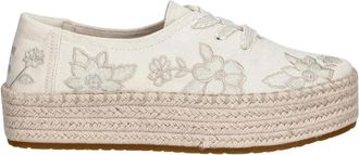 Toms Valencia Espadrille met Vetersluiting en Plateau - Dames - Espadrilles - Beige - 41 EU - Schoenen