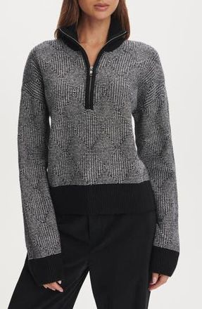 Varley Aldridge Half-Zip Sweater in Black at Nordstrom Rack, Size Large
