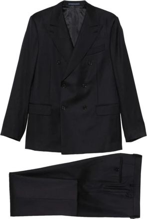 Caruso Double-Breasted Suit - Heren - Business pakken - Zwart - 2XL - Kostuums
