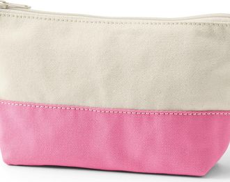 Lands End Zipper Canvas Pouch in Natural/fresh Pink at Nordstrom
