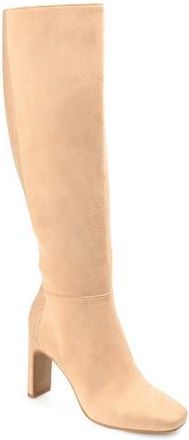 Journee Collection Elisabeth Croc Embossed Tall Boot in Nude at Nordstrom Rack, Size 12