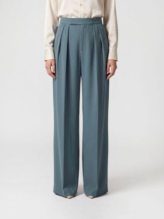 Chlo&eacute; High-Waisted Pleated Wool Wide-Leg Trousers