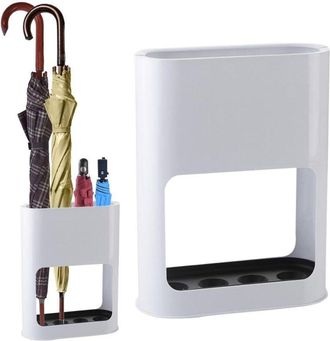 OEM Soporte Para Paraguas De 4 Ranuras, Bandeja Recogegotas Extra&iacute;ble Y Estante De Almacenamiento - Blanco, Dise&ntilde;o Pr&aacute;ctico Para La Entrada