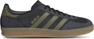 adidas Mens Originals Gazelle Indoor - Shoes Black/Focus Olive Size 10.5