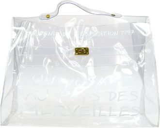Herm&egrave;s Kelly Souvenir Bag Vinyl Clear Plastic Handbag (Pre-Owned)