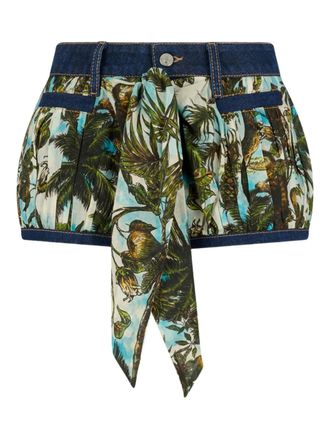 Dsquared2 Zwembroek met palmprint - Groen