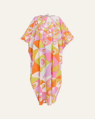 Pucci Occhi-Print Cotton Muslin Maxi Caftan Dress