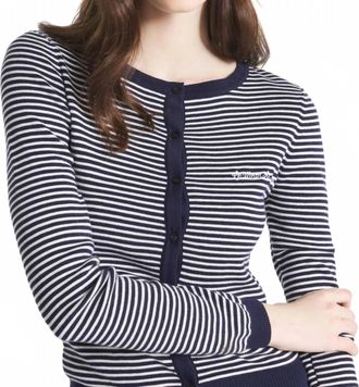Le Mont St Michel Grada Striped Cardigan In Navy