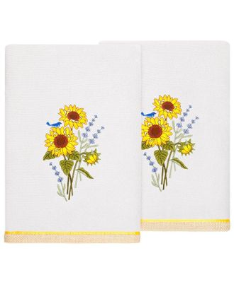 Linum Home Textiles Turkish Cotton Girasol 2Pc Embellished Bath Towel Set