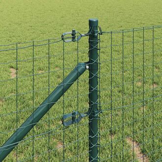 Berkfield Home Durable Fence Posts Set with Spike Set of 13 Green Plastic