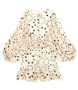 5 Progress Womens Balloon Sleeve Mini Dress In Cream