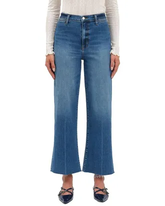 Daze Denim Pleaser Indigo Wave High Rise Wide Ankle Jean