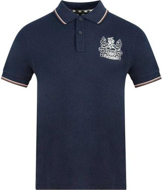 Aquascutum Unisex Volwassen Aldis Crest Polo Shirt (Marineblauw)