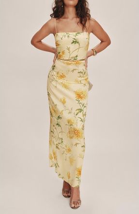 Reformation Frankie Floral Silk Maxi Dress in Honeyglow at Nordstrom, Size 6