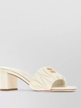 Miu Miu nappa leather mules block heel open toe
