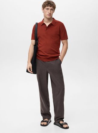 Mango Polo maglia sottile cotone arancione tostato - Uomo - XXL - MANGO MAN