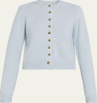 Khaite Everheart Cashmere Crewneck Cardigan