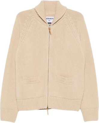 Sebago Dimillos Cardigan - Heren - Vesten - Beige - S - Wol - Truien & Vesten