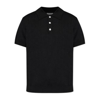 Casablanca Polo Shirts, male, Black, Size: XL Monogram Polo
