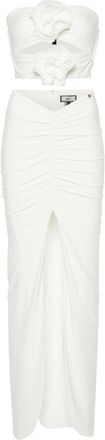 Nissa floral-appliqu&eacute; skirt set - women - Polyester/Spandex/Elastane - 36 - Neutrals