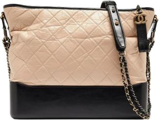 Chanel Pre-owned Gabrielle Hobo Bag - Dames - Vintage Schoudertas - Beige - ONE Size - Leer - Vintage