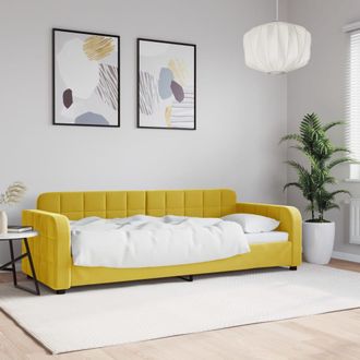 vidaXL Sof&aacute; Cama Sin Colch&oacute;n Terciopelo Amarillo 80x200 Cm Vidaxl